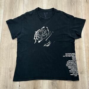 SS20 Pop Smoke x Vlone Tracklist Tee T Shirt Black size Large L B2